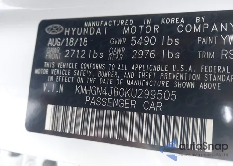 2019 Genesis G80 3.3T Sport из США, поврежденный, VIN KMHGN4JB0KU299505